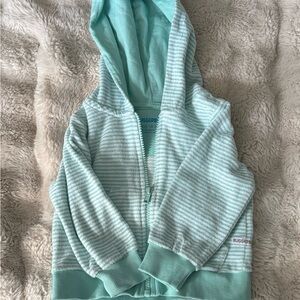 Rugged Butts Kids Aqua Stripe Terry Knit Hoodie
